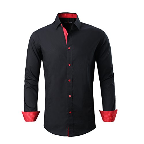 Alex Vando Men's Black Dress Shirt Alex Vando Men's Black Dress Shirt